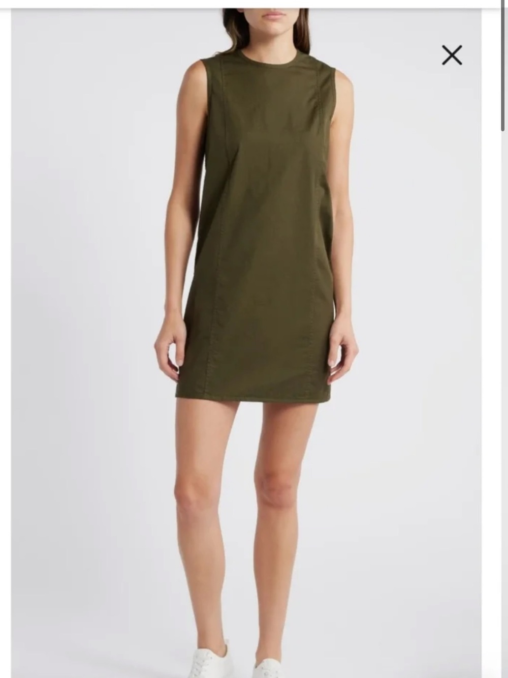 Theory Sleeveless Olive Shift Dress - Women